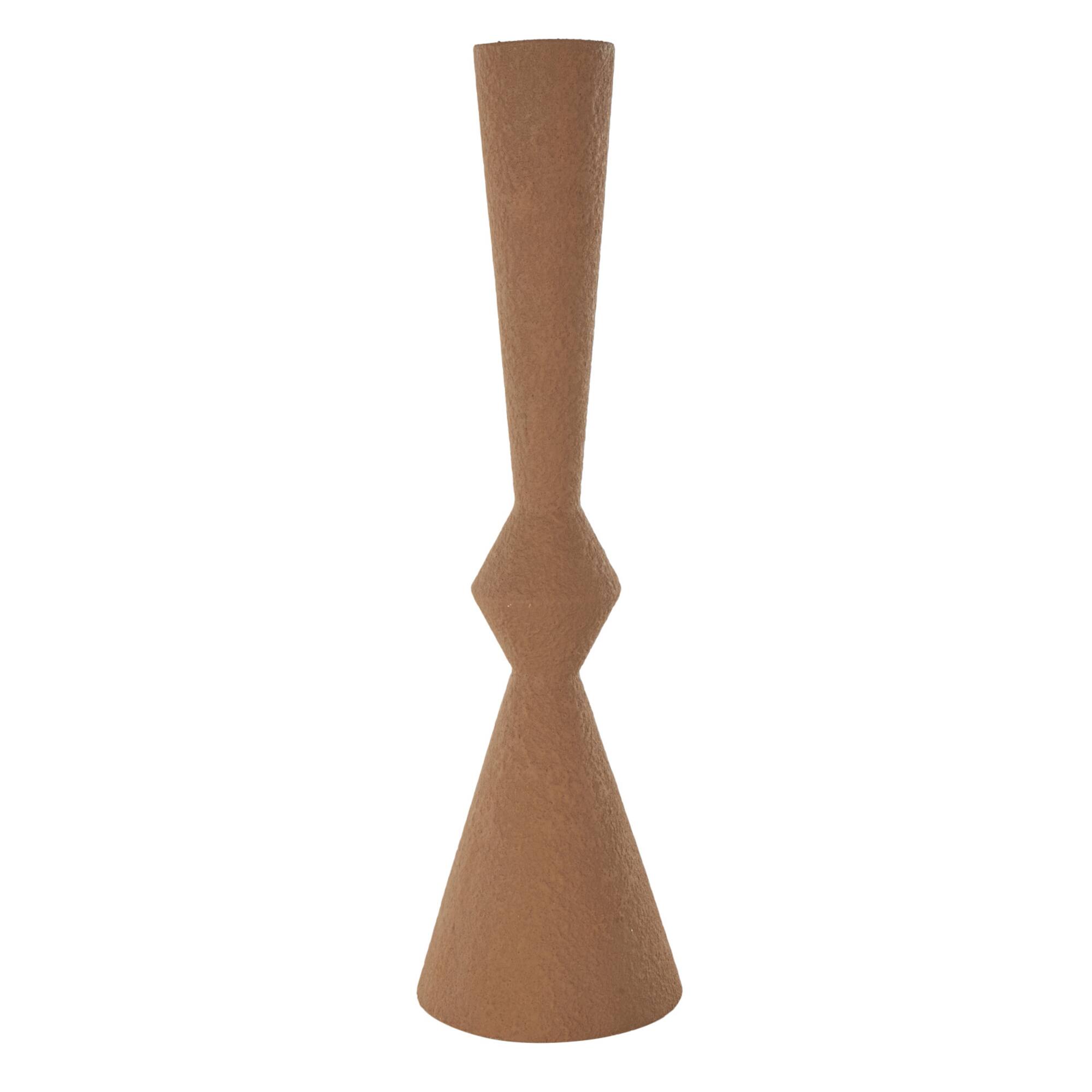 27.5" Brown Metal Art Deco Fluted Decorative Vase